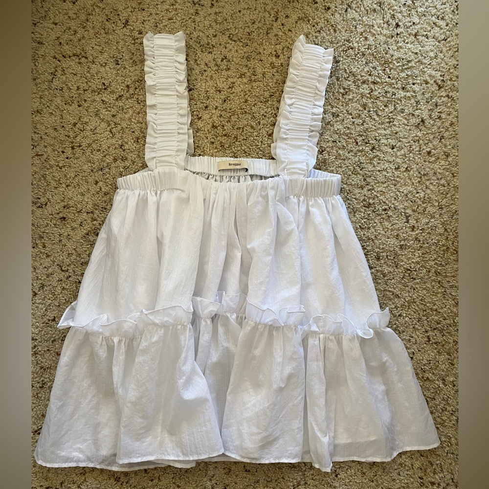 Women's Ruffled White Top - Picture 9 of 14